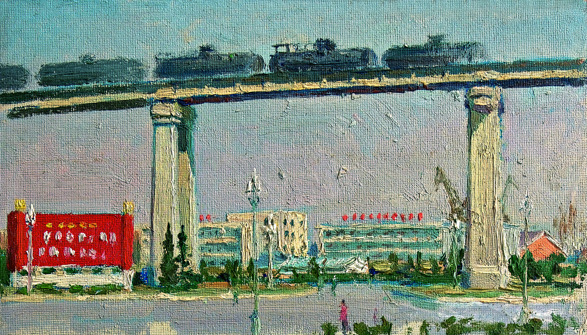 04 馮健親《大橋素材寫生之三》紙質油彩23.5×13 1974.jpg
